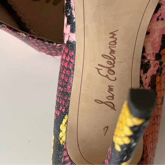 SAM EDELMAN faux snake skin high heels size 7 - Picture 4 of 6